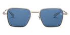 Akoni® Giano-Two AKN AKS 548B 50 Sunglasses - Brushed Silver w/ Antiqued Silver/Grey Swirl/Blue Lenses