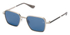 Akoni® Giano-Two AKN AKS 548B 50 Sunglasses - Brushed Silver w/ Antiqued Silver/Grey Swirl/Blue Lenses