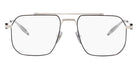 Akoni® Atlas AKN AKX 545D 55 Eyeglasses - Brushed Silver w/Black enamel/Crystal Grey/Clear Lenses