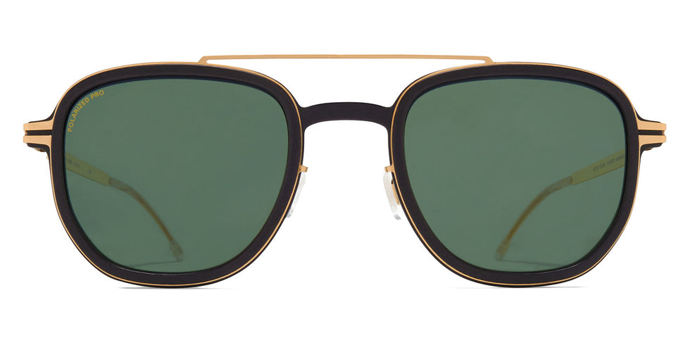 Mykita® ALDER MYK ALDER MH7 Pitch Black/Glossy Gold / Polarized Pro Green 15 48 - MH7 Pitch Black/Glossy Gold / Polarized Pro Green 15 Sunglasses