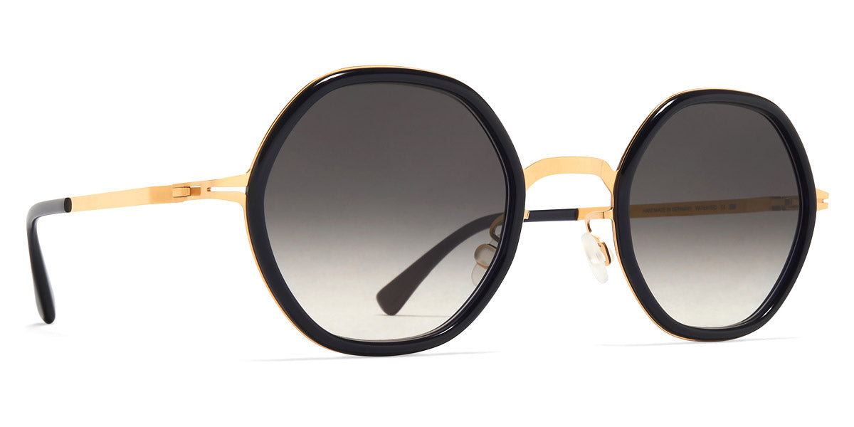 Mykita® ALYA MYK ALYA A76-Glossy Gold/Milky Indigo / Raw Black Gradient 48 - A76-Glossy Gold/Milky Indigo / Raw Black Gradient Sunglasses
