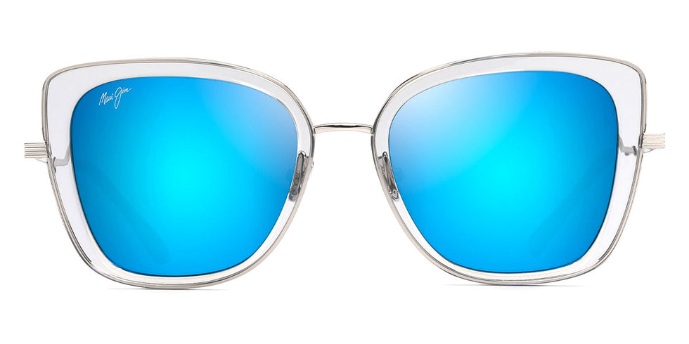 Maui Jim® Violet Lake MAU Violet Lake B843-11 53 - Transparent Grey with Silver/Blue Hawaii Sunglasses