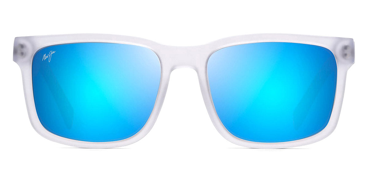 Maui Jim® Stone Shack B862-05 - Matte Crystal with Dark Grey tips / Blue Hawaii Sunglasses
