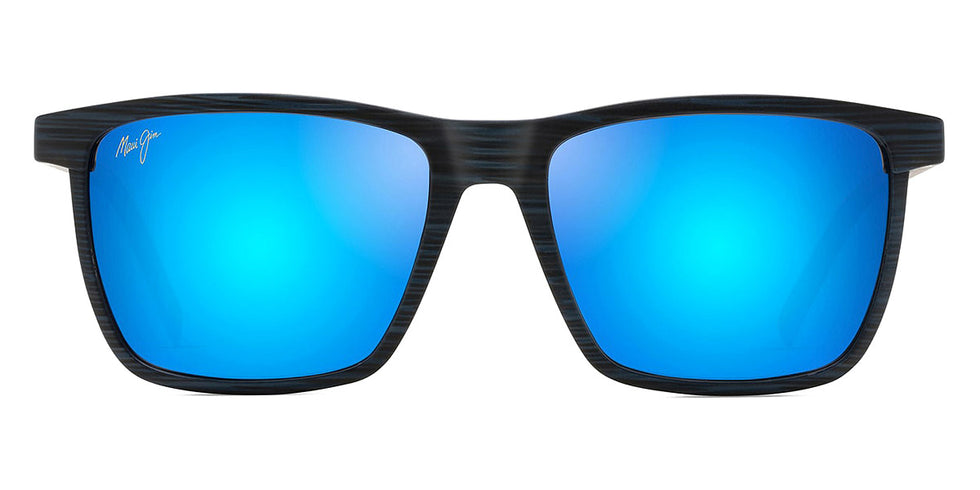 Maui Jim® One Way MAU One Way B875-03 55 - Dark Navy Stripe / Blue Hawaii Sunglasses