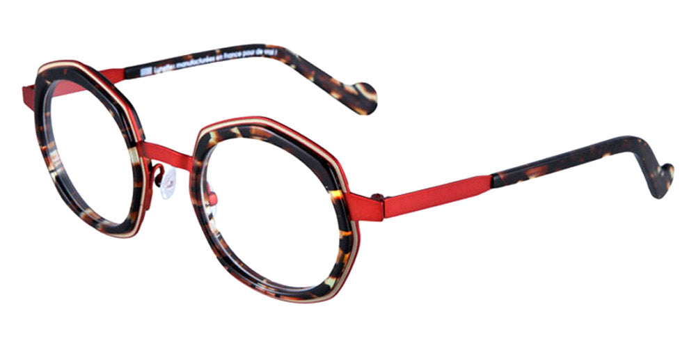 NaoNed® Balou NAO Balou 67B 45 - 67B Satin Sand Cercles Grooves And Tortoiseshell Inserts/Matte Brick Orange Eyeglasses