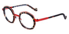 NaoNed® Balou NAO Balou 67B 45 - 67B Satin Sand Cercles Grooves And Tortoiseshell Inserts/Matte Brick Orange Eyeglasses