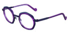 NaoNed® Balou NAO Balou 71VF 45 - 71VF Matte Pacific Green Cercles Grooves And Violet Inserts/Peacock Blue Eyeglasses