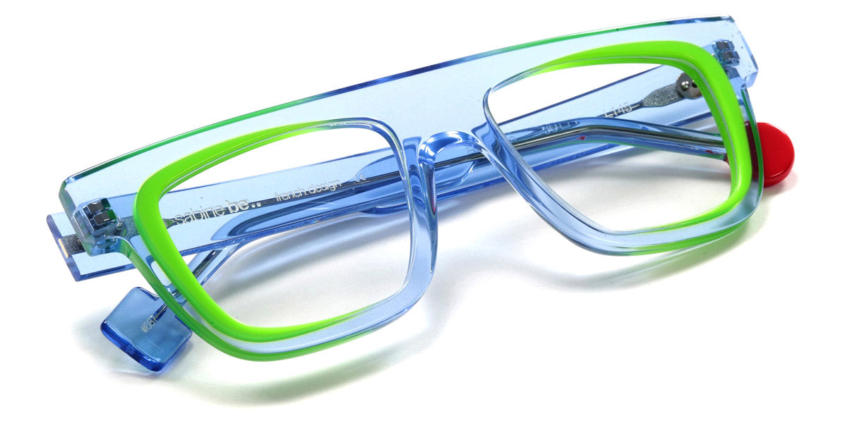 Sabine Be® Be Alive SB Be Alive 687 50 - Shiny Translucent Light Blue / Shiny Neon Green Eyeglasses