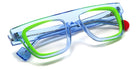 Sabine Be® Be Alive SB Be Alive 687 50 - Shiny Translucent Light Blue / Shiny Neon Green Eyeglasses