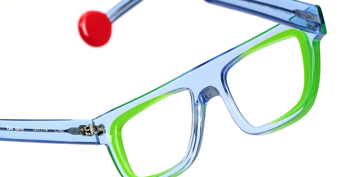 Sabine Be® Be Alive SB Be Alive 687 50 - Shiny Translucent Light Blue / Shiny Neon Green Eyeglasses