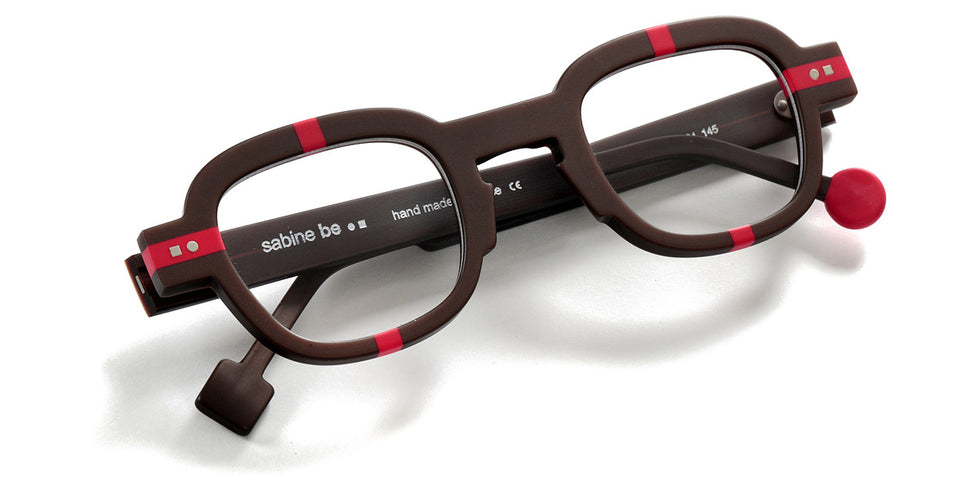 Sabine Be® Be Arty SB Be Arty 394 46 - Matt Glossy Brown / Matt Red Eyeglasses