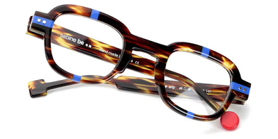 Sabine Be® Be Arty SB Be Arty 485 46 - Shiny Dark Veined Tortoise / Shiny Majorelle Blue Eyeglasses