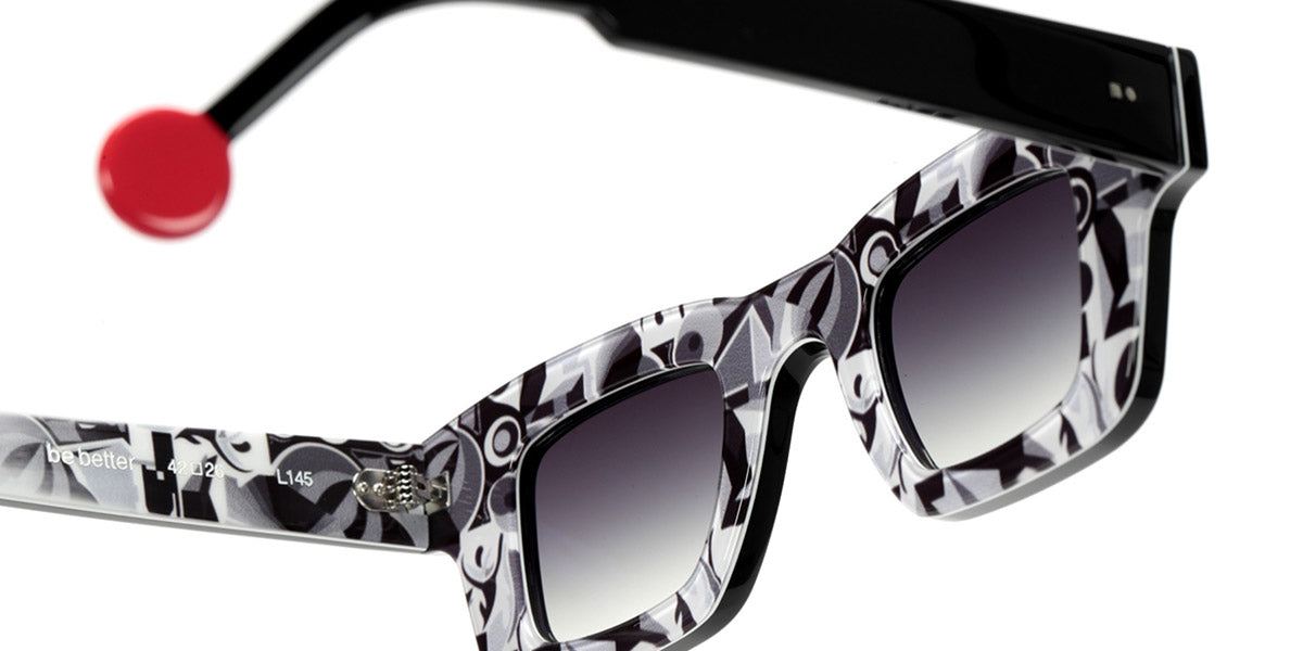 Sabine Be® Be Better Sun SB Be Better Sun 795 42 - Shiny Black / Painted B&W Inside Sunglasses