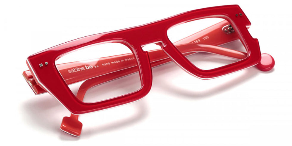 Sabine Be® Be Bossy - Shiny Translucent Red / White / Shiny Orange Eyeglasses
