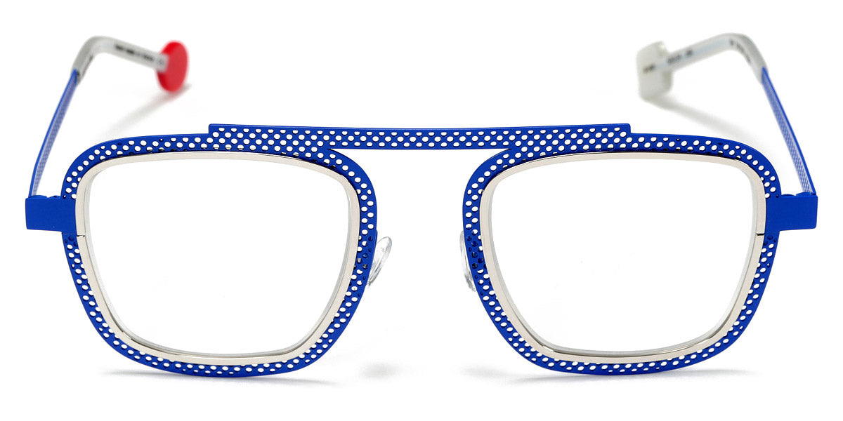 Sabine Be® Be Boyish Hole SB Be Boyish Hole 499 52 - Majorelle Blue Perforated Satin / Polished Palladium Eyeglasses
