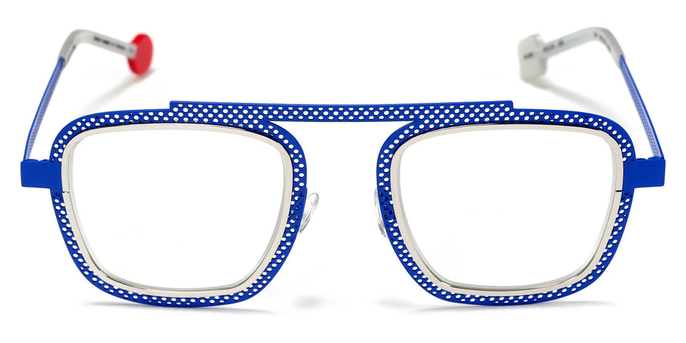 Sabine Be® Be Boyish Hole SB Be Boyish Hole 499 52 - Majorelle Blue Perforated Satin / Polished Palladium Eyeglasses
