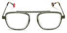 Sabine Be® Be Boyish Hole SB Be Boyish Hole 653 52 - Khaki Satin Perforated / Polished Palladium Eyeglasses