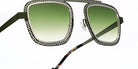 Sabine Be® Be Boyish Hole Sun SB Be Boyish Hole Sun 653 52 - Khaki Satin Perforated / Polished Palladium Sunglasses