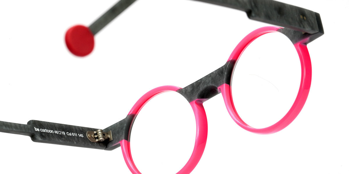 Sabine Be® Be Cartoon SB Be Cartoon 611 46 - Shiny Neon Pink / Matt Marbled Mouse Gray Eyeglasses
