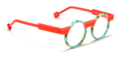 Sabine Be® Be Cartoon SB Be Cartoon 702 46 - Matte Marbled Turquoise / Shiny Miami Neon Orange Eyeglasses