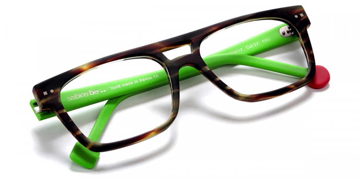 Sabine Be® Be Dandy - Matte Veined Tortoise / Matte Neon Green Eyeglasses
