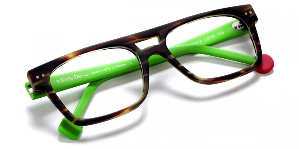 Sabine Be® Be Dandy - Matte Veined Tortoise / Matte Neon Green Eyeglasses