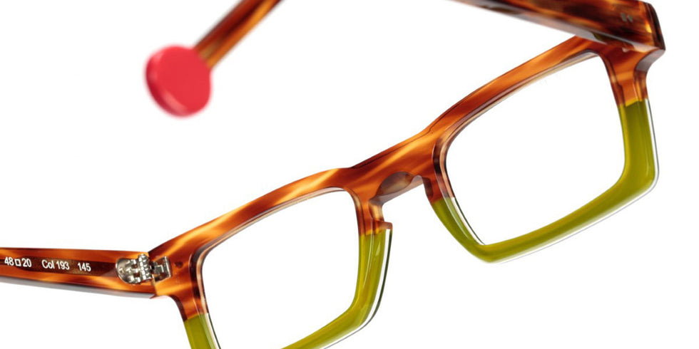 Sabine Be® Be Geek - Shiny Blonde Veined Tortoise / Shiny Translucent Light Green Eyeglasses