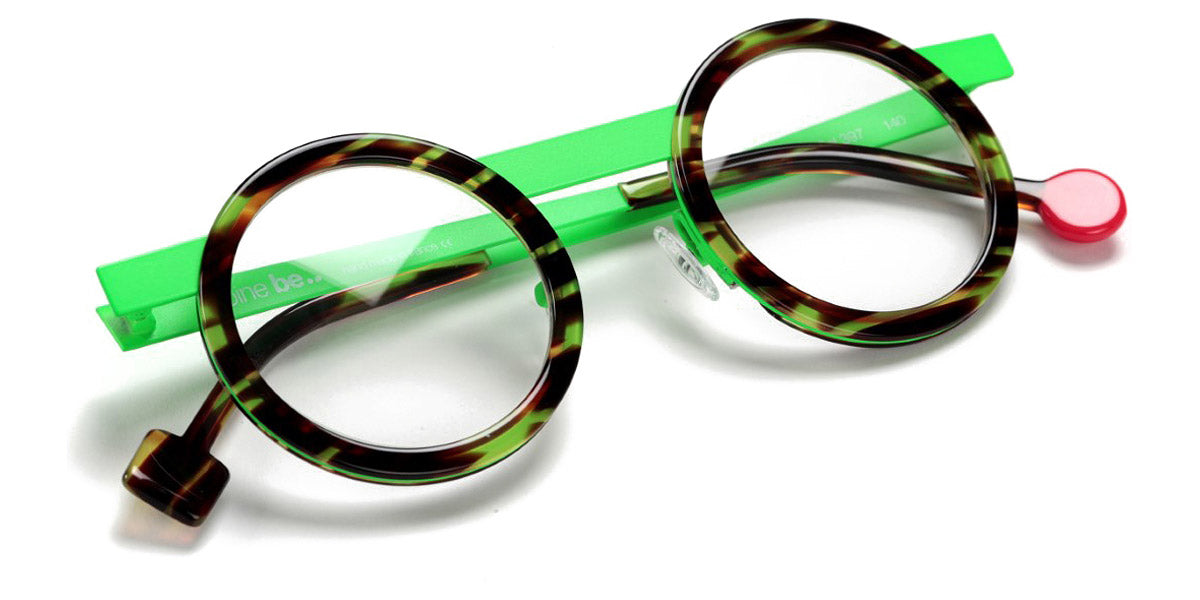 Sabine Be® Be Gipsy SB Be Gipsy 397 43 - Shiny Veined Tortoise / Satin Neon Green Eyeglasses