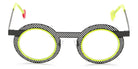Sabine Be® Be Gipsy Hole SB Be Gipsy Hole 498 43 - Perforated Satin Taupe / Neon Yellow Satin Eyeglasses