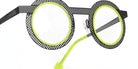 Sabine Be® Be Gipsy Hole SB Be Gipsy Hole 498 43 - Perforated Satin Taupe / Neon Yellow Satin Eyeglasses