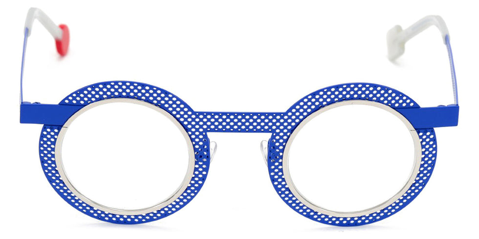 Sabine Be® Be Gipsy Hole SB Be Gipsy Hole 499 43 - Majorelle Blue Perforated Satin / Polished Palladium Eyeglasses