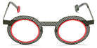 Sabine Be® Be Gipsy Hole SB Be Gipsy Hole 564 43 - Satin Khaki Perforated / Neon Orange Satin Eyeglasses