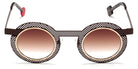 Sabine Be® Be Gipsy Hole Sun SB Be Gipsy Hole Sun 565 43 - Satin Dark Chocolate Perforated / Polished Yellow Gold Sunglasses