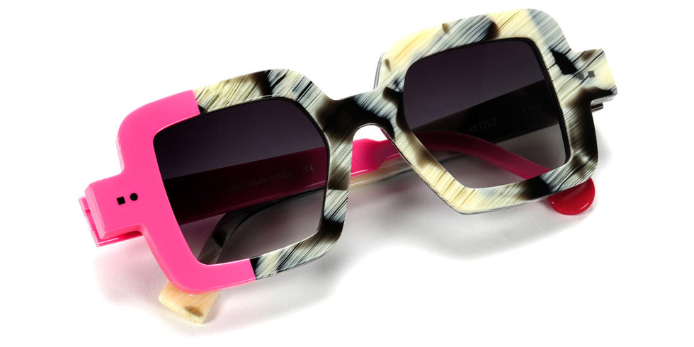 Sabine Be® Be Glossy Sun SB Be Glossy Sun 759 48 - Shiny Black Horn / Shiny Neon Pink Sunglasses