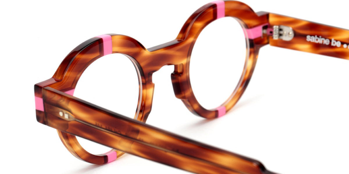 Sabine Be® Be Groom SB Be Groom 454 43 - Shiny Veined Blond Tortoise / Shiny Neon Pink Eyeglasses