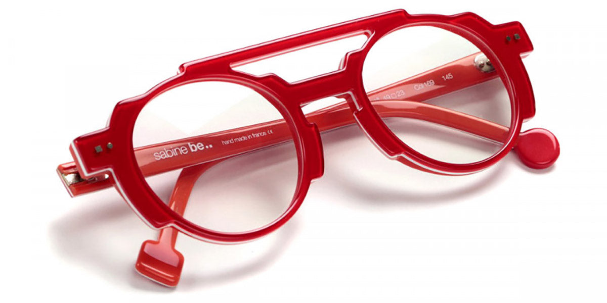 Sabine Be® Be Groovy Swell - Shiny Translucent Red / White / Shiny Orange Eyeglasses