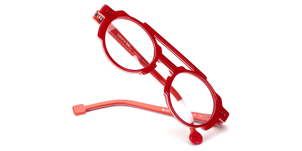 Sabine Be® Be Groovy Swell - Shiny Translucent Red / White / Shiny Orange Eyeglasses