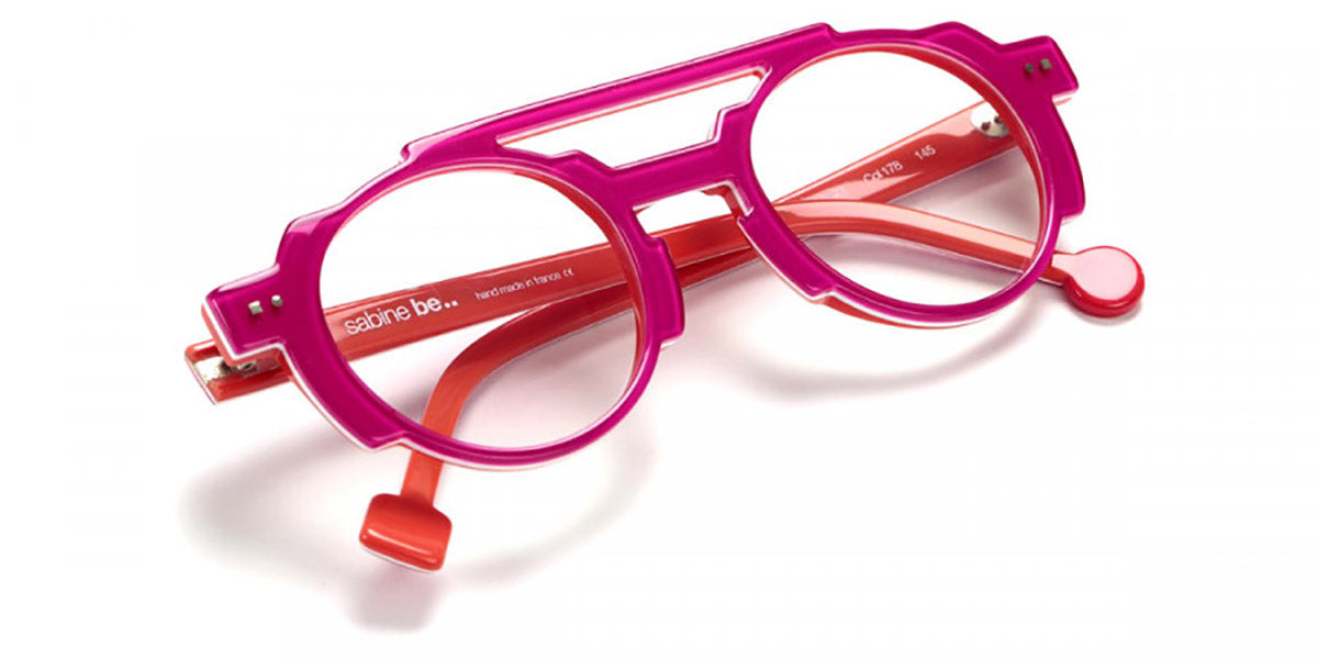 Sabine Be® Be Groovy Swell - Shiny Translucent Fichsia / White / Shiny Orange Eyeglasses