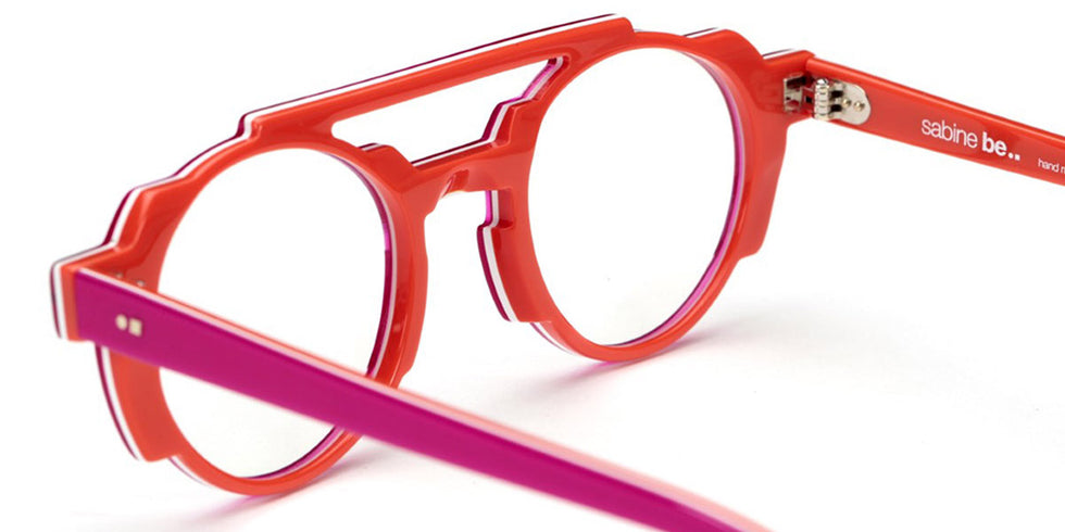 Sabine Be® Be Groovy Swell - Shiny Translucent Fichsia / White / Shiny Orange Eyeglasses