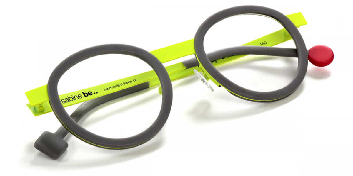 Sabine Be® Be Lucky - Matte Solid Grey / Satin Neon Yellow Eyeglasses