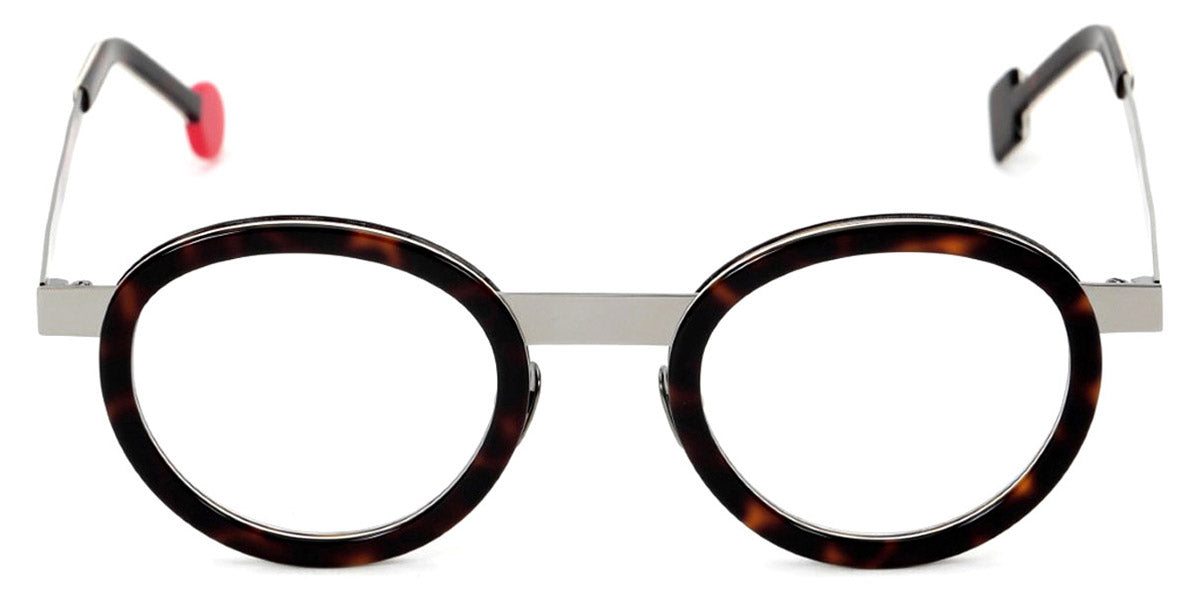 Sabine Be® Be Lucky - Shiny Dark Tortoise / White / Shiny Dark Tortoise / Polished Ruthenium Eyeglasses