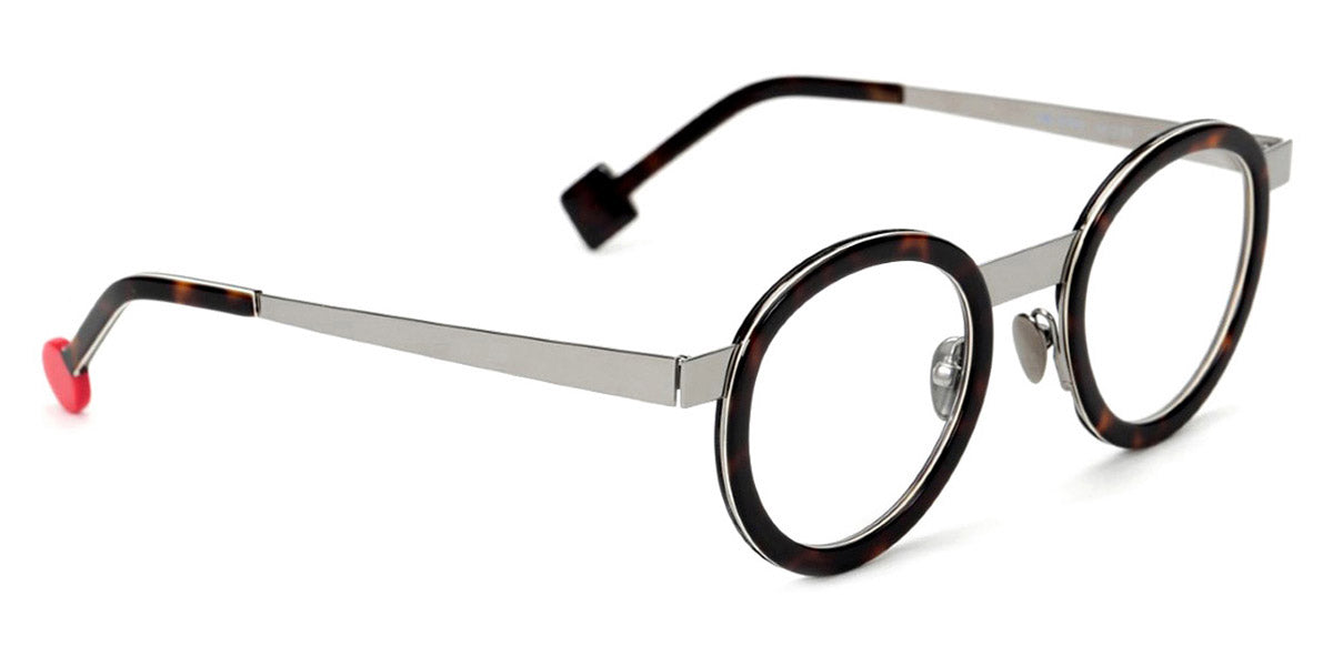 Sabine Be® Be Lucky - Shiny Dark Tortoise / White / Shiny Dark Tortoise / Polished Ruthenium Eyeglasses