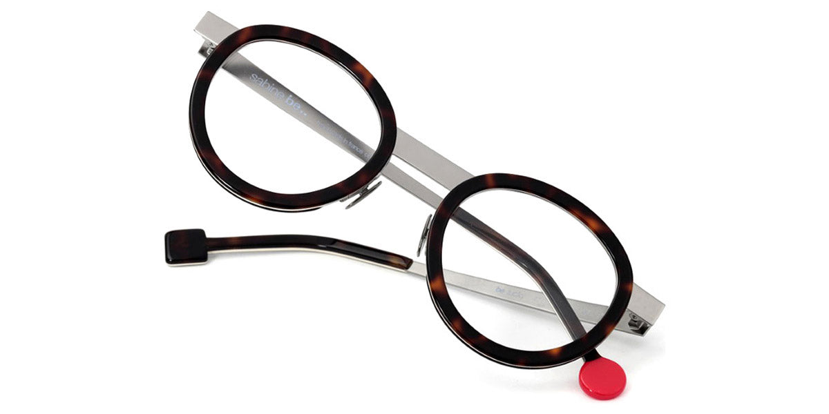 Sabine Be® Be Lucky - Shiny Dark Tortoise / White / Shiny Dark Tortoise / Polished Ruthenium Eyeglasses
