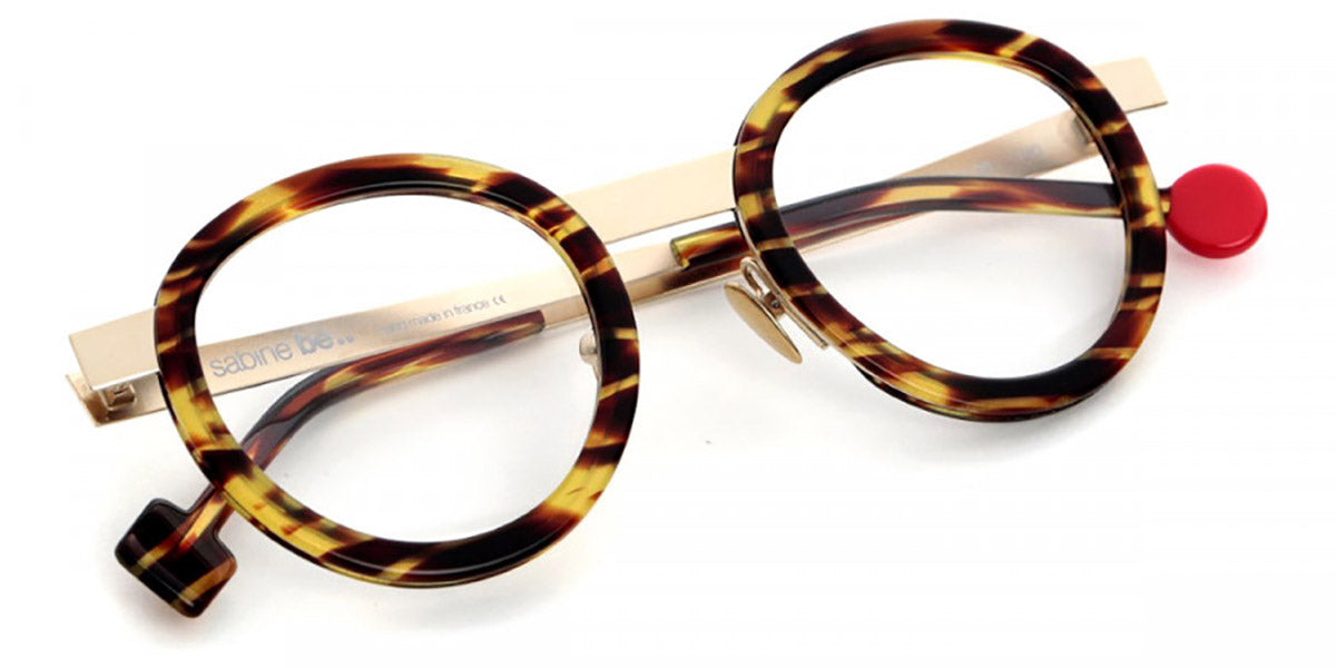 Sabine Be® Be Lucky - Shiny Veined Tortoise / Polished Pale Gold Eyeglasses