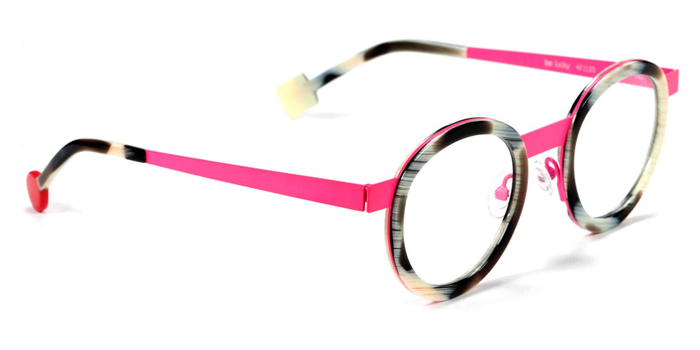 Sabine Be® Be Lucky SB Be Lucky 407 47 - Shiny Horn / Neon Pink Satin Eyeglasses