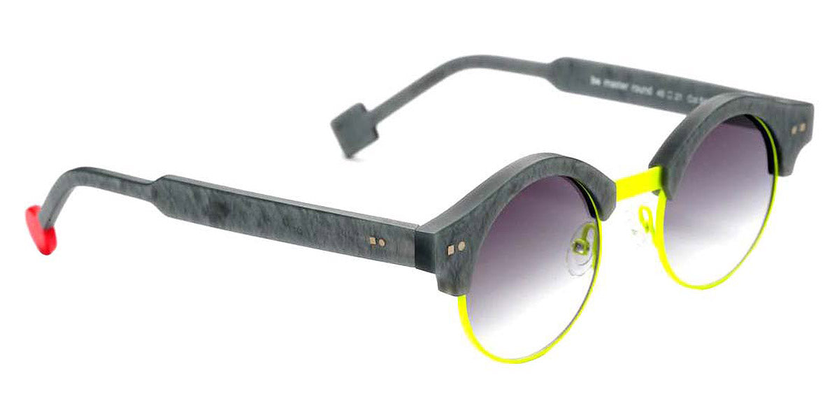 Sabine Be® Be Master Round Sun SB Be Master Round Sun 546 45 - Matte Marbled Mouse Gray / Satin Neon Yellow Sunglasses