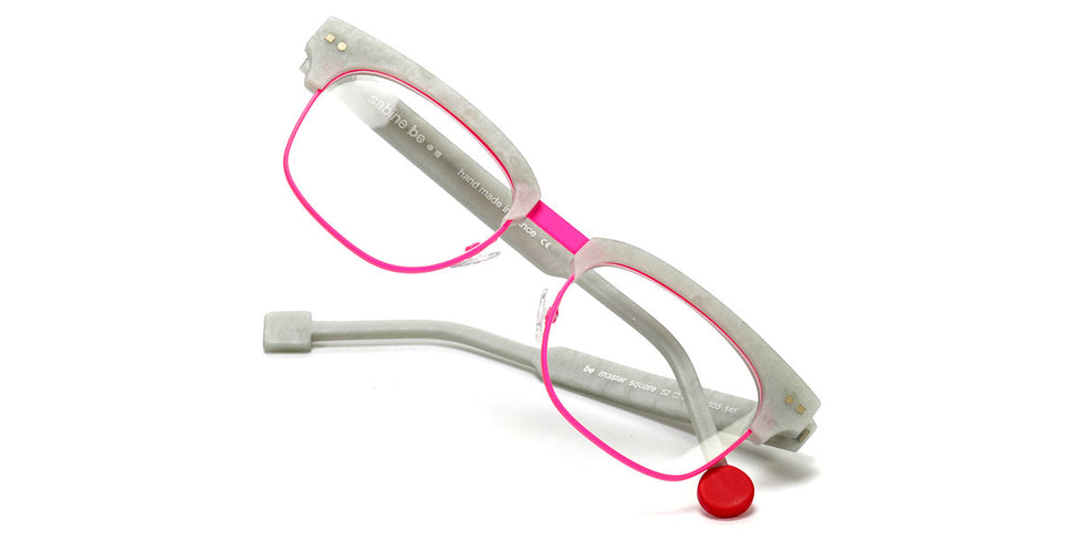Sabine Be® Be Master Square SB Be Master Square 555 52 - Matte Marbled Silver Gray / Satin Neon Pink Eyeglasses