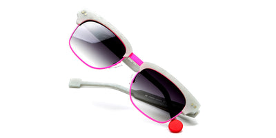 Sabine Be® Be Master Square Sun SB Be Master Square Sun 555 52 - Matte Marbled Silver Gray / Satin Neon Pink Sunglasses