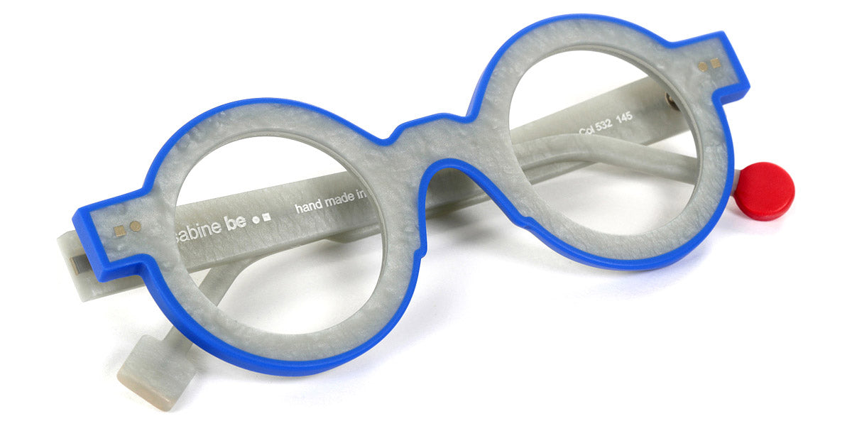 Sabine Be® Be Pop Line SB Be Pop Line 532 41 - Matte Marbled Silver Gray / Matte Majorelle Blue Eyeglasses