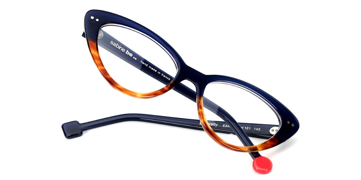 Sabine Be® Be Pretty - Shiny Navy Blue / Shiny Blond Veined Tortoise Eyeglasses